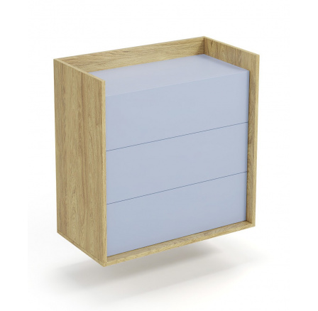 Komoda MOBIUS 3S, přírodní/modrá Komoda MOBIUS 3S, přírodní/modrá