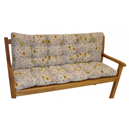 Polstr na zahradní lavičku 150 cm - motiv luční kvítí