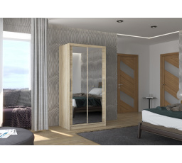 Posuvná skříň se zrcadlem NEVIO 100 Sonoma+Sonoma