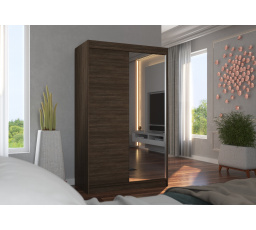 Posuvná skříň se zrcadlem REWENA 120 Choco+Choco