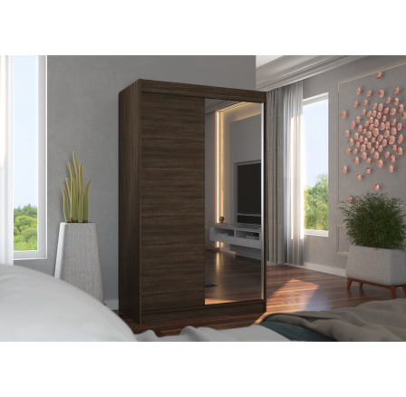 Posuvná skříň se zrcadlem REWENA 120 Choco+Choco