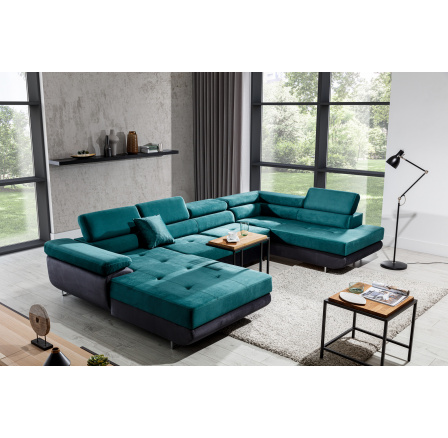 Sedací souprava ve tvaru U RODRIGO, Monolit 37 / Monolit 97 Pravá