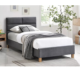 Postel SIERRA Velvet, 90x200 cm, šedý Aksamit 150