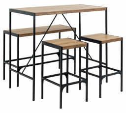 Sada Bahamas barový stůl a stoličky dub rustikální