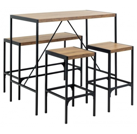 Sada Bahamas barový stůl a stoličky dub rustikální