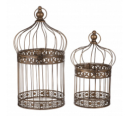 Klec kovová - závěsná, barva měděná, cena za sadu 2 ks