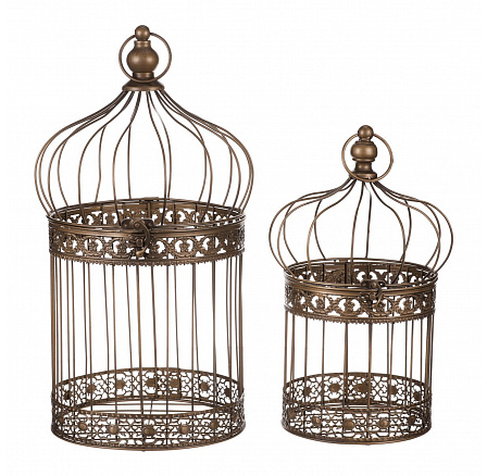 Klec kovová - závěsná, barva měděná, cena za sadu 2 ks