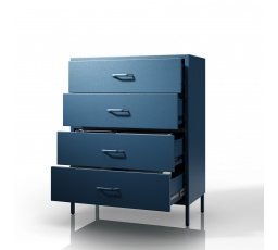 Komoda skříňka kovová modrá Moderní CARLA, 800 x 1015 x 400 mm