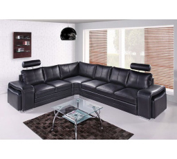 Kožená sedací souprava Endy s rozkladem levá černá