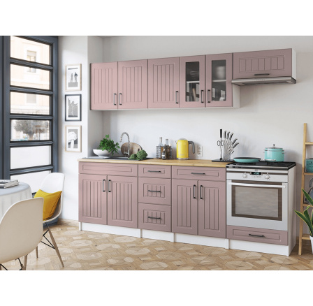 Kuchyňská linka Běla 240/240 růžová MAT Kuchyňská linka Běla 240/240 růžová MAT