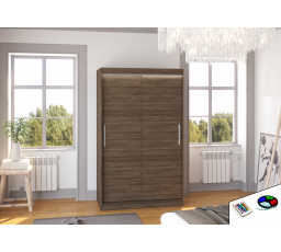 Posuvná skříň s LED osvětlením COLLIN 120 Choco+Choco