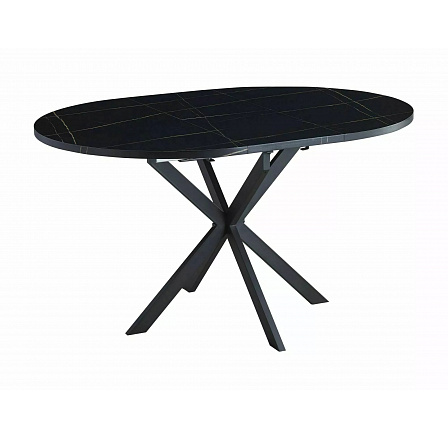 Jídelní stůl GASTON 100, Efekt černého mramoru/Černý mat