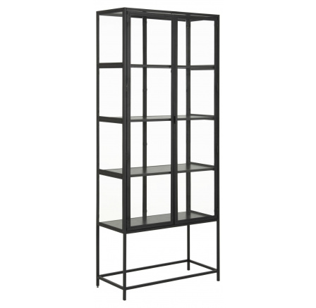 Seaford černá vysoká vitrína