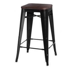 Barová židle Paris Wood 75 cm černá borovice ořech