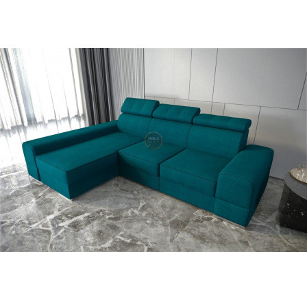 Rohová sedací souprava ROYAL 295×185 - levá, tyrkysová