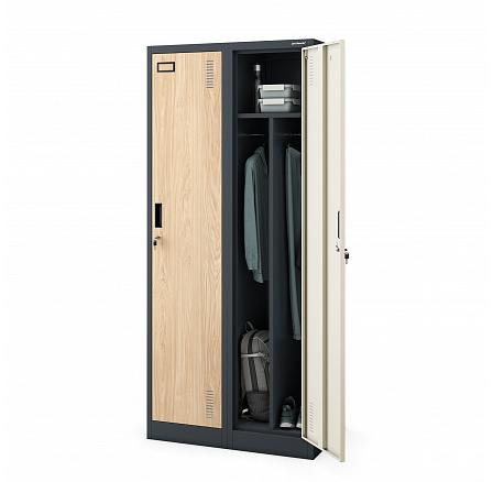 Čtyřkomorová pracovní skříňka antracitová / dub sonoma: Eco Design KACPERT, 800 x 1800 x 500 mm Čtyřkomorová pracovní skříňka antracitová / dub sonoma: Eco Design KACPERT, 800 x 1800 x 500 mm