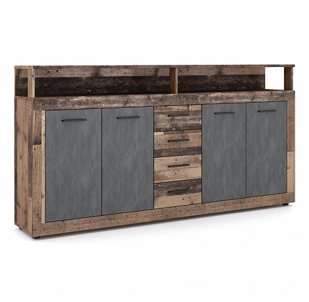 Komoda BLAGO 190 cm Tmavý Dub/Černá