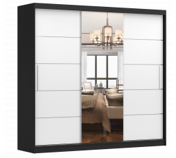 Šatní skříň MULTI 23, Černá/Bílá