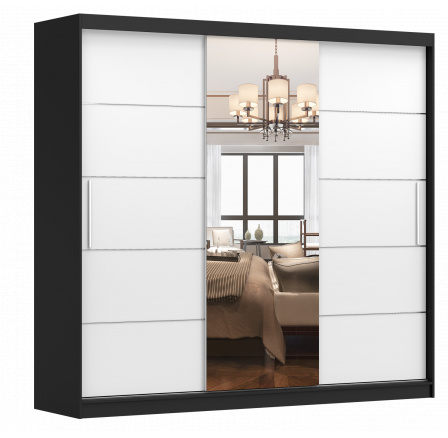 Šatní skříň MULTI 23, Černá/Bílá