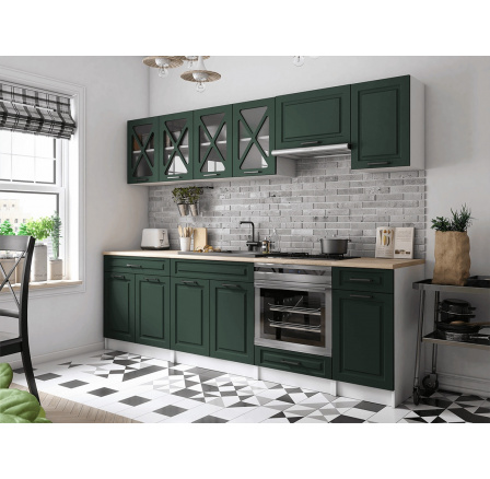 Kuchyňská linka Gréta 260/260 tmavě zelená MAT Kuchyňská linka Gréta 260/260 tmavě zelená MAT