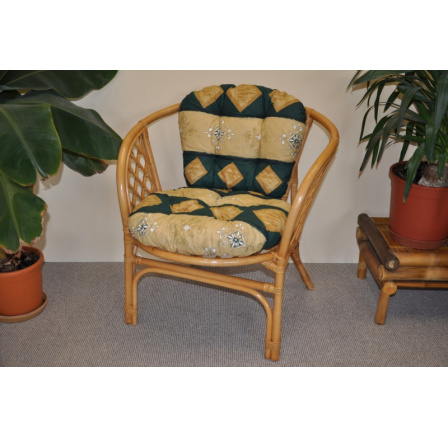 Polstr na křeslo Bahama zelený motiv