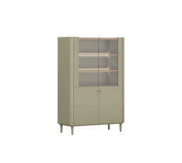 ELIVO VITRÍNA 100 2D - eukalyptus / dub baltic dune / nohy eukalyptus