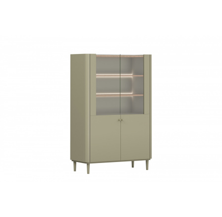 ELIVO VITRÍNA 100 2D - eukalyptus / dub baltic dune / nohy eukalyptus