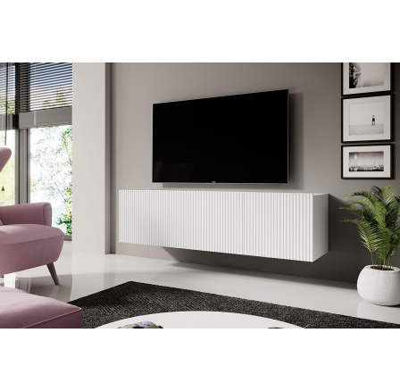 TV komoda Nicole, bílá / bílá matná