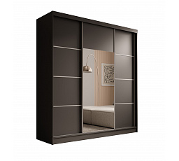 Šatní skříň Keri 200 Černá+Stříbrná