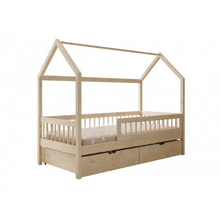 Postel Domek Galicja s matrací Borovice+Borovice