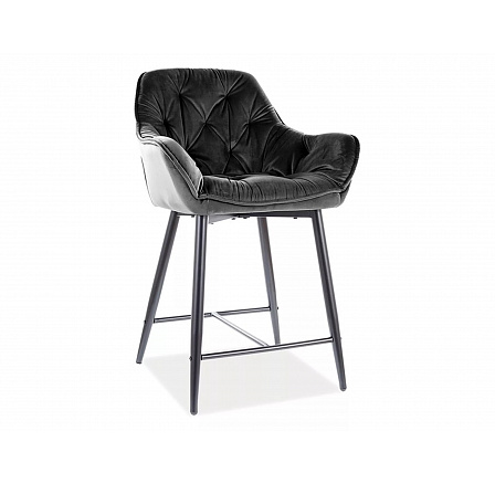 Barová židle CHERRY H-2 Velvet, černý Bluvel 19/černý mat