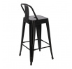 Barová židle Paris Back short 66cm černá insp. Tolix