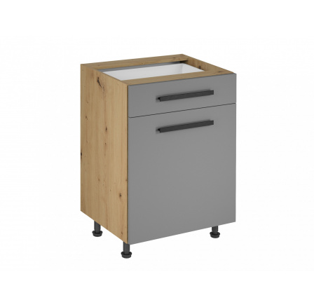 Kuchyňská dolní skříňka Langen D60S1, béžová/dub artisan