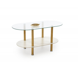 Konferenční stolek DUCAT, efekt bílého mramoru / zlatá