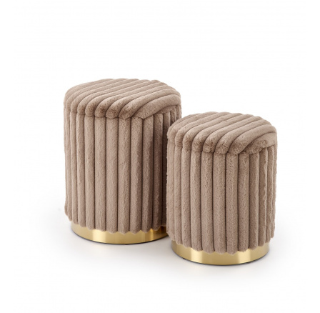 Set 2 Taburetů FIDO, Cappuccino/Zlatá