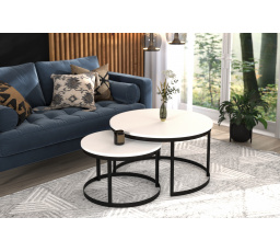 Konferenční stolek 2v1 OKIN Černý+Bílý