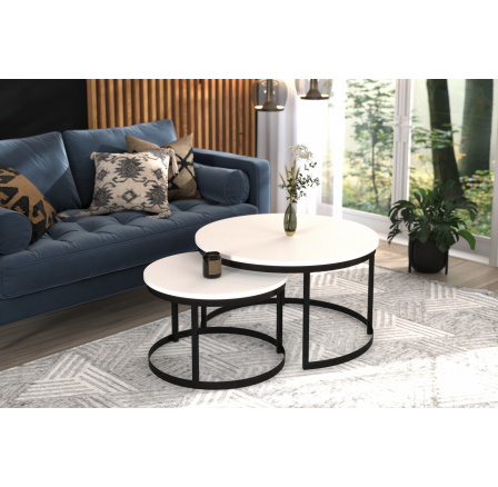 Konferenční stolek 2v1 OKIN Černý+Bílý