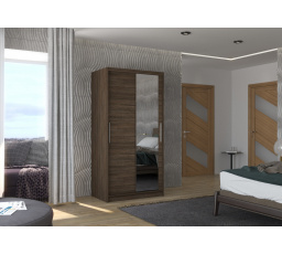 Posuvná skříň se zrcadlem BAROS 100 Choco+Choco