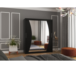 Posuvná skříň se zrcadlem DOLORES 180 Černá+Černá