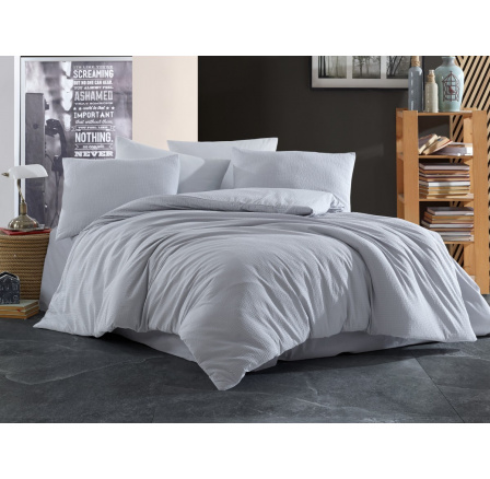 Francouzské povlečení krep UNI 220x220, 70x90cm Šedé