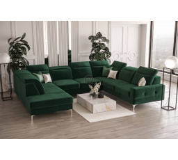 Rohová sedací souprava MALIBU MAX I 260x350x220 cm - zelená , pravá strana