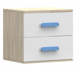 Noční stolek SMYK III - 22, Dub Sonoma/Bílá/Modrá