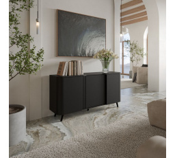 Tv komoda VOLARE 150 3D, černý mat