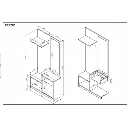 PERGO předsíň, barva: dub artisan