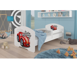 Postel s matrací a zábranou PEPE CAR ZIGZAG 140x70 Bílá