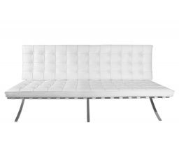 Sofa BA3 pro 3 osoby, bílá přírodní kůže