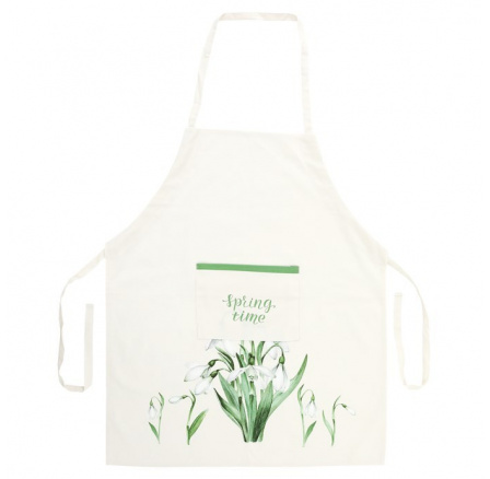 Zástěra - se sněženkami, 100% bavlna, 70 x 85 cm Zástěra - se sněženkami, 100% bavlna, 70 x 85 cm