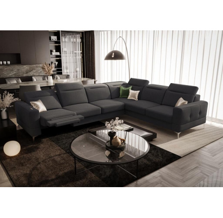 Rohová sedací souprava s funkcí , relax MALIBU MAX 320x250 - šedá , pravá