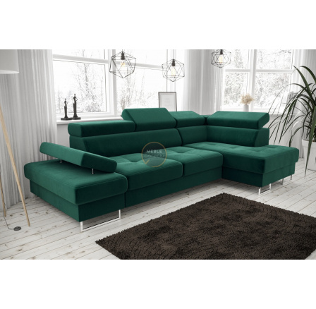 Rohová sedací souprava GALAXY MINI 170x280 - zelená , pravá