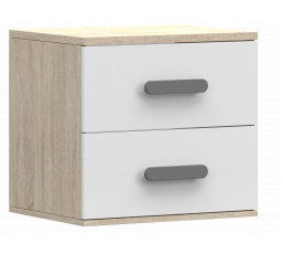 Noční stolek SMYK III - 22, Dub Sonoma/Bílá/Šedá